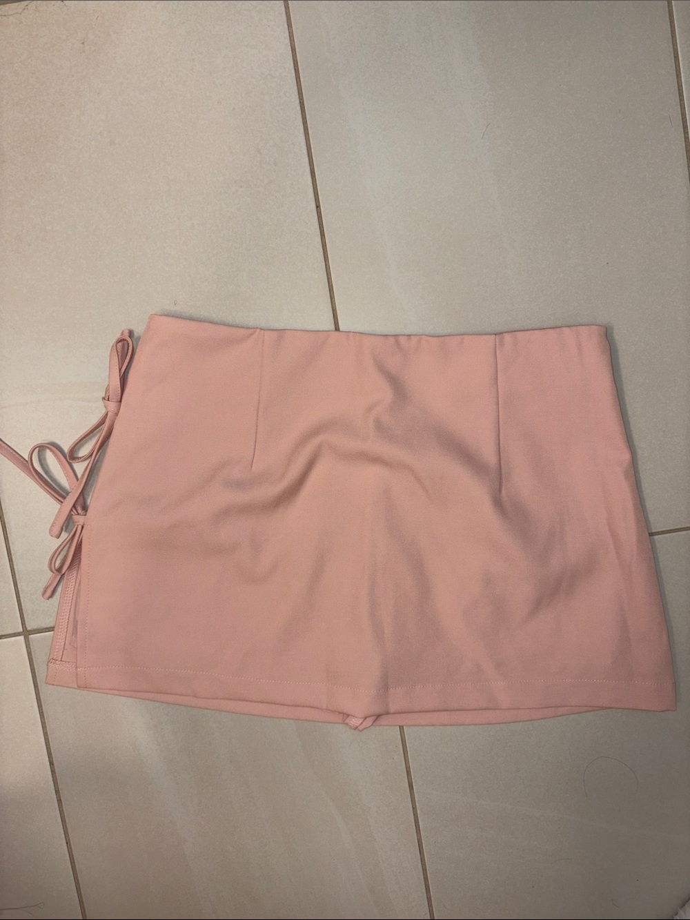 SHEIN Pink Mini Skort with Side Tie